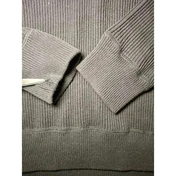 Polo Ralph Lauren Sweater Mens Medium Black 1/4 Zip Fishermans Knit Pullover - Picture 10 of 11